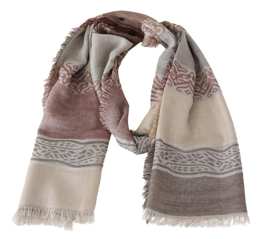 Elegant Wool Scarf with Signature Pattern