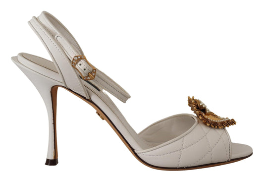 Devotion White & Gold Heeled Sandals