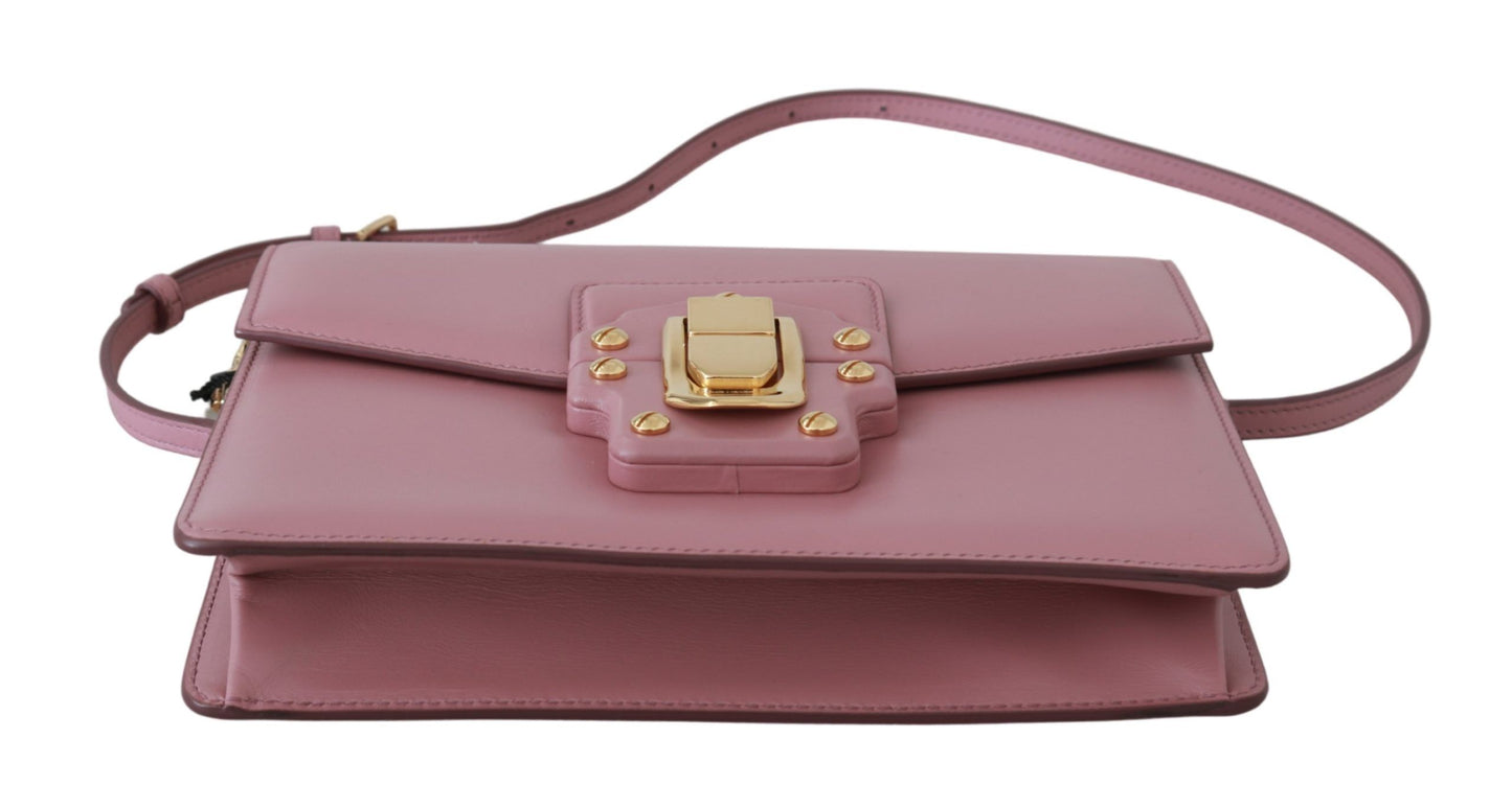 Elegant Pink Leather Lucia Shoulder Bag