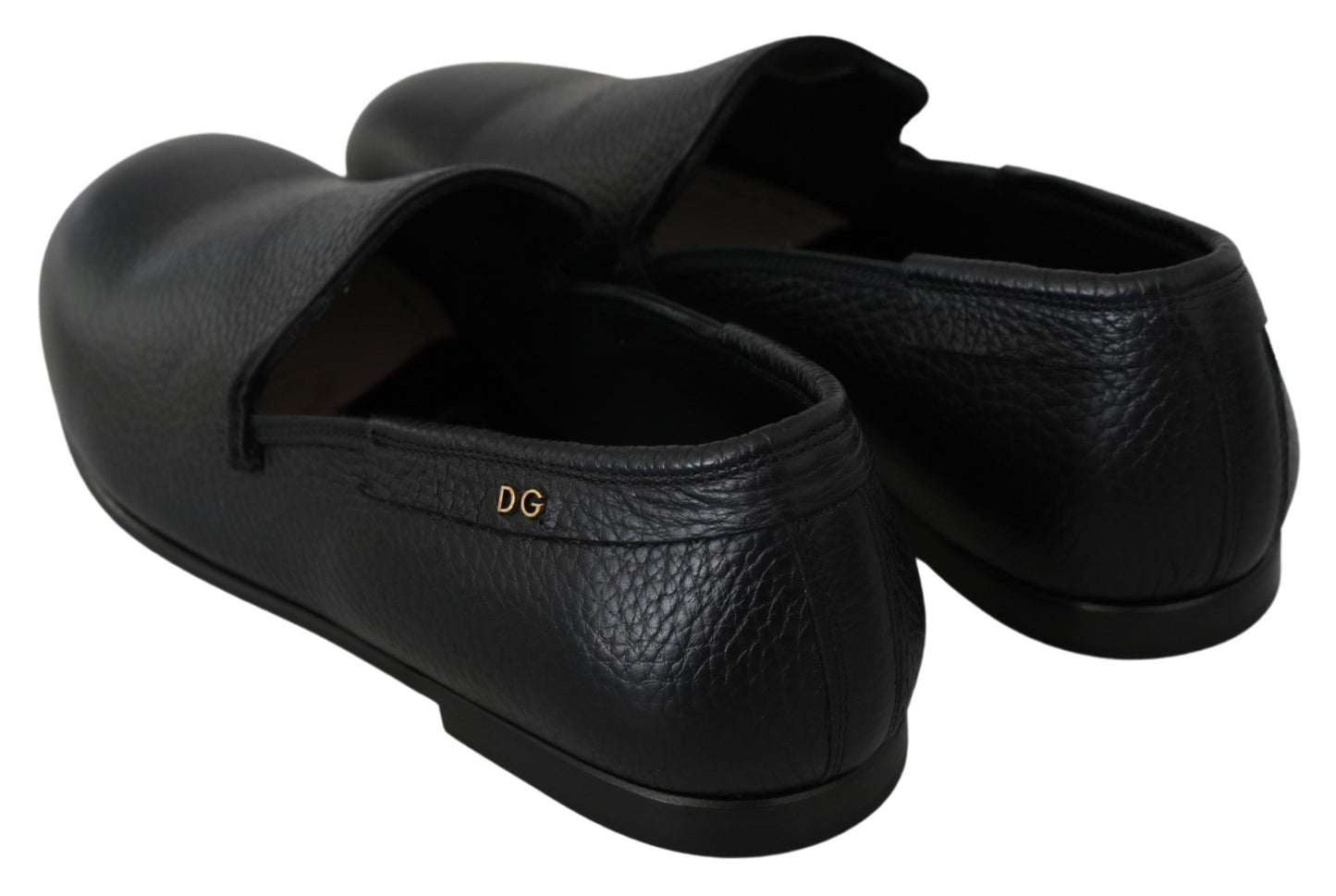 Elegant Black Leather Classic Loafers