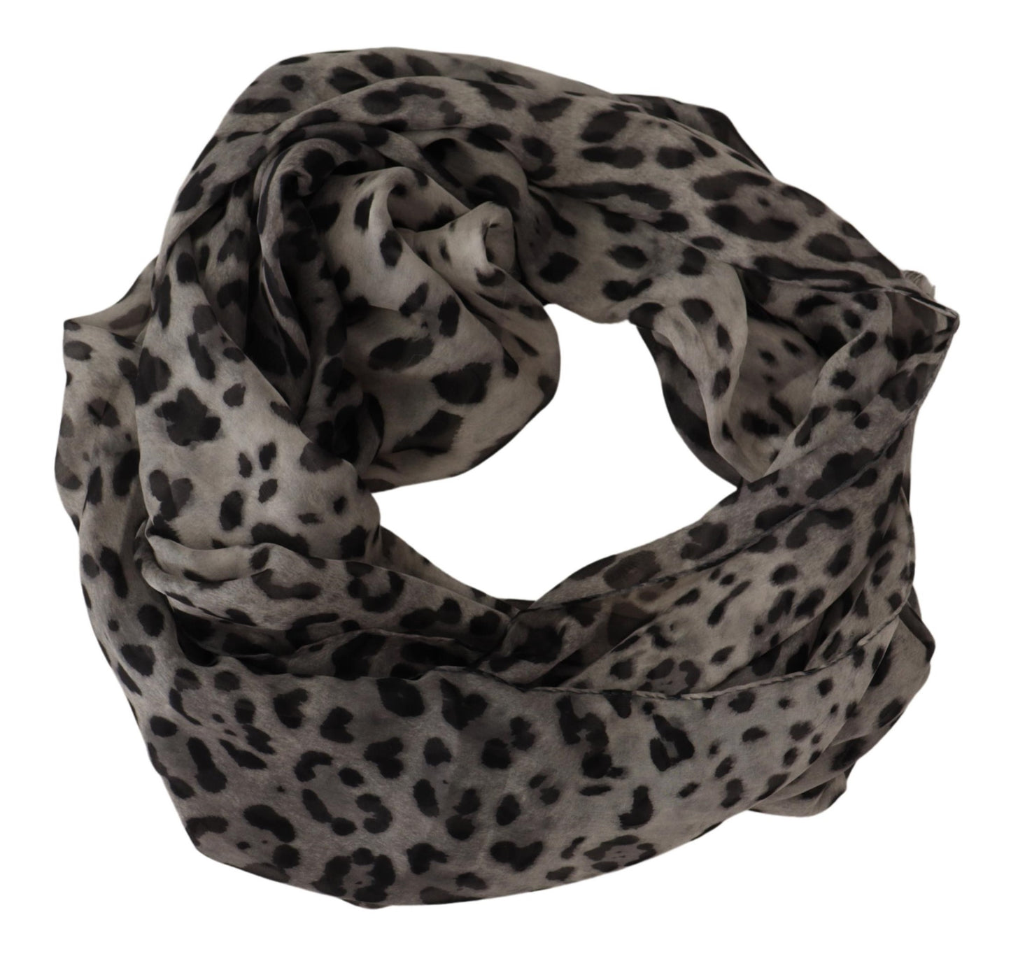 Elegant Leopard Print Silk Shawl Scarf