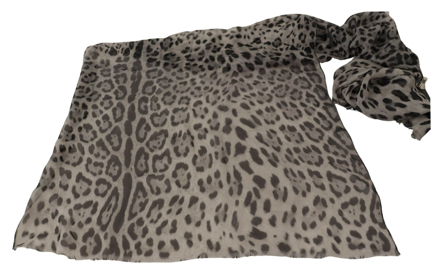Elegant Leopard Print Silk Shawl Scarf