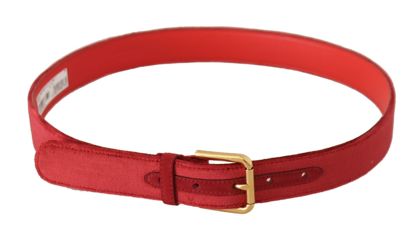 Elegant Red Suede Designer Belt