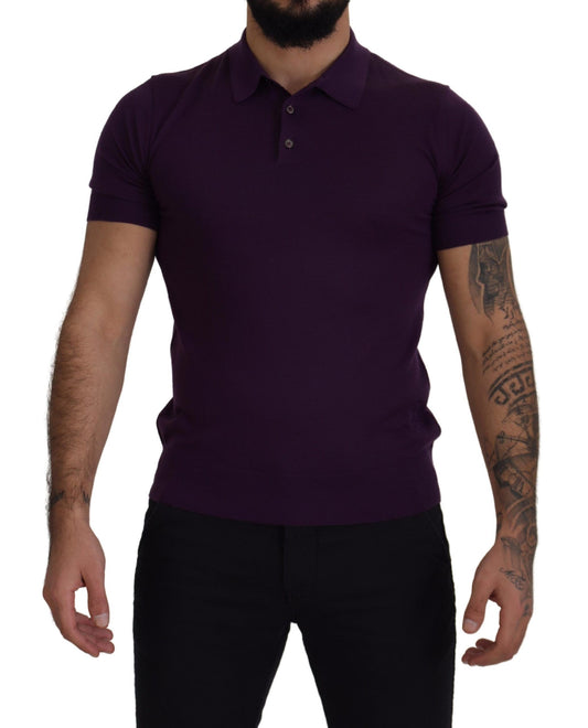Elegant Purple Cashmere Polo T-Shirt