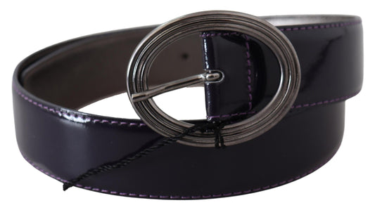 Elegant Purple Leather Waist Belt