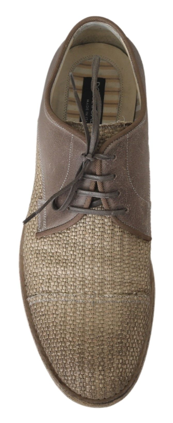 Elegant Beige Leather Derby Shoes for Men