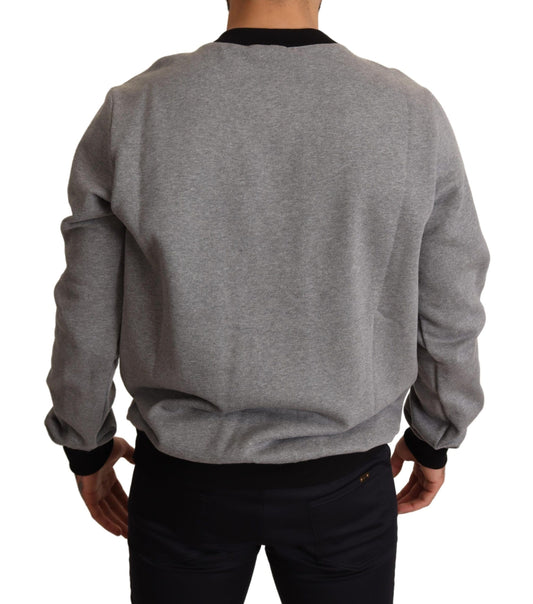 Regal Crown Printed Gray Cotton Sweater