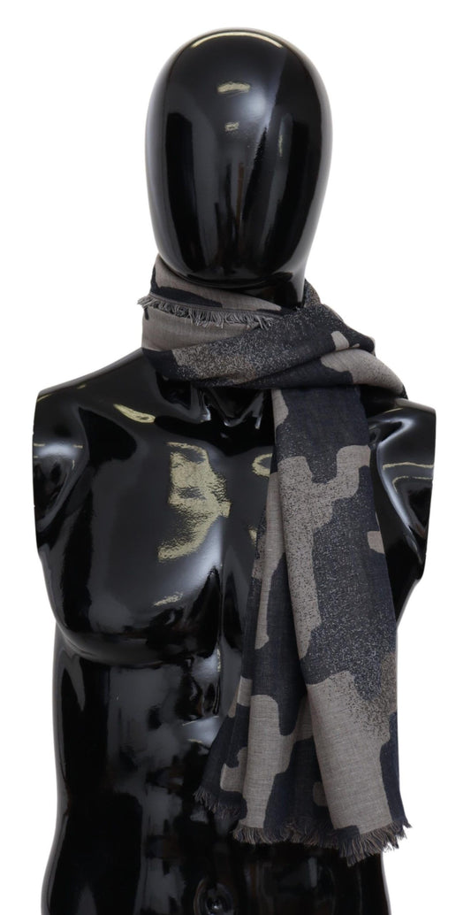 Camouflage Wool Scarf in Multicolor