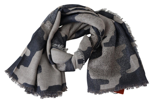 Camouflage Wool Scarf in Multicolor
