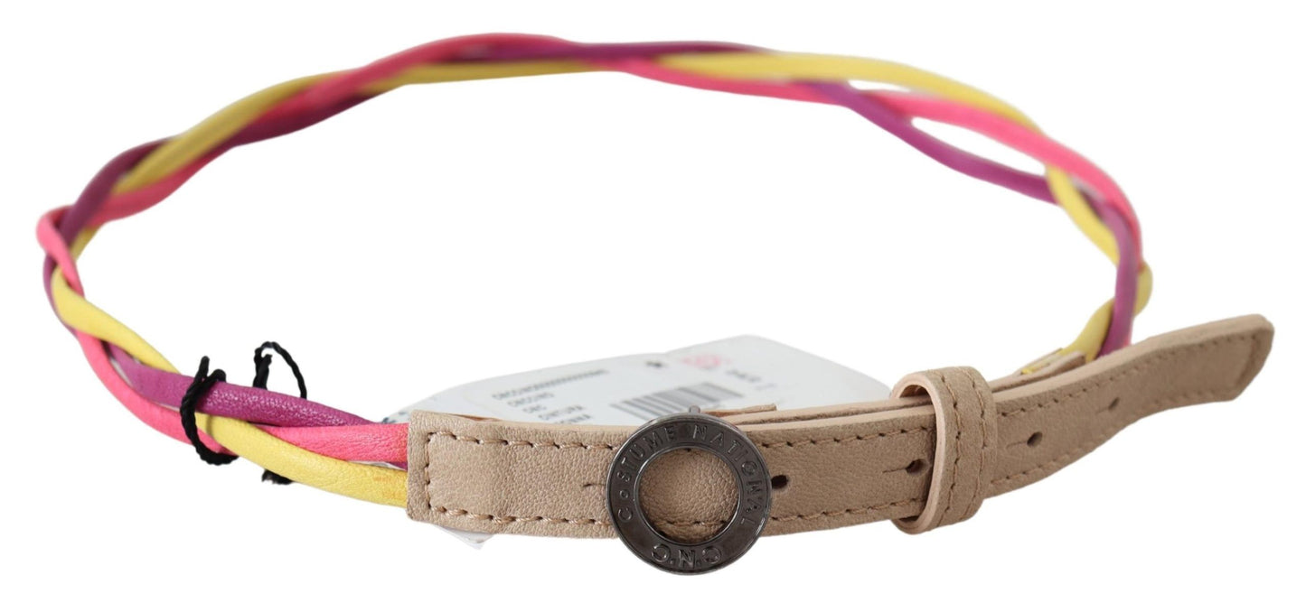Multicolor Twisted Faux Leather Belt