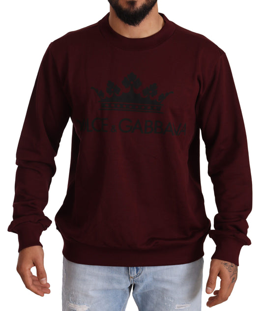 Elegant Bordeaux Crown Motive Sweater