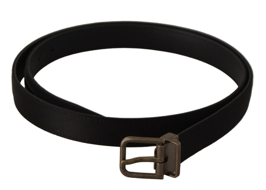 Elegant Black Leather Luxury Belt