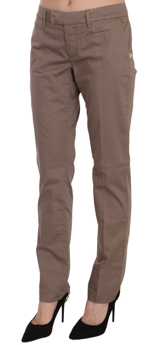 Chic Brown Straight Cut Trousers