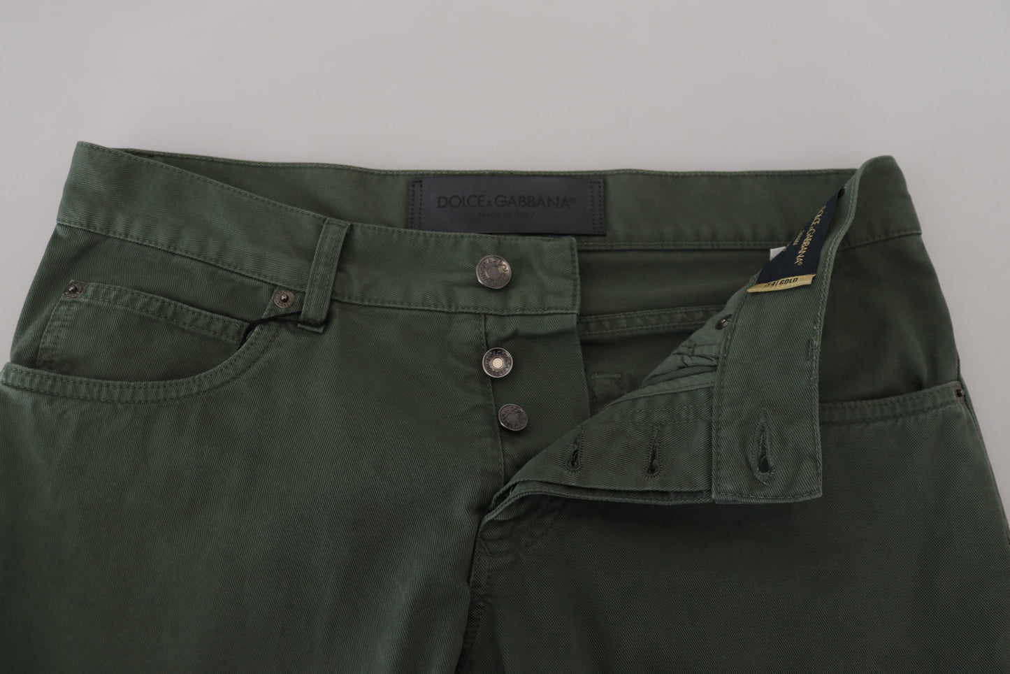 Elegant Green Denim Pants Iconic Style