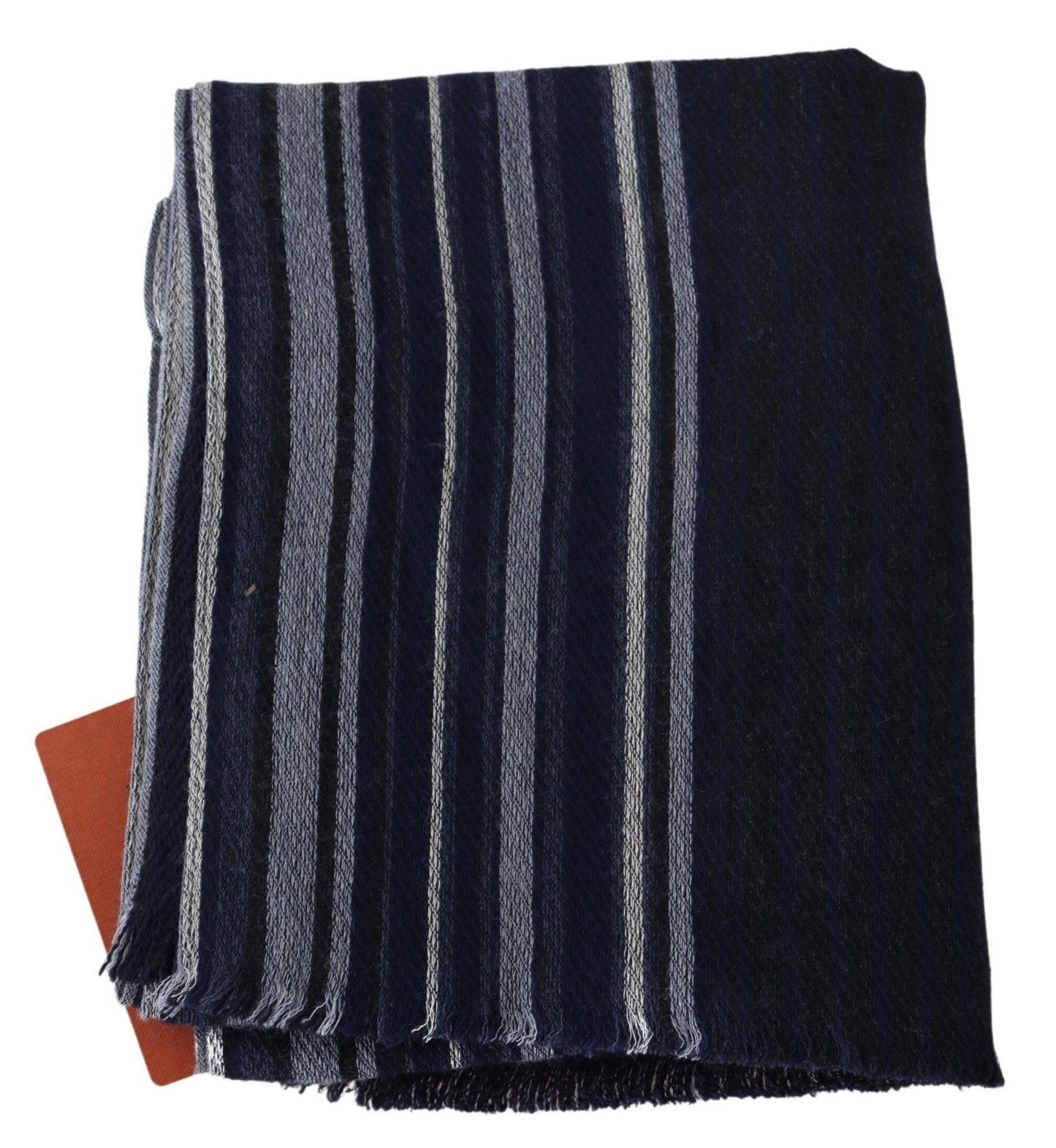 Chic Multicolor Wool Silk Striped Scarf