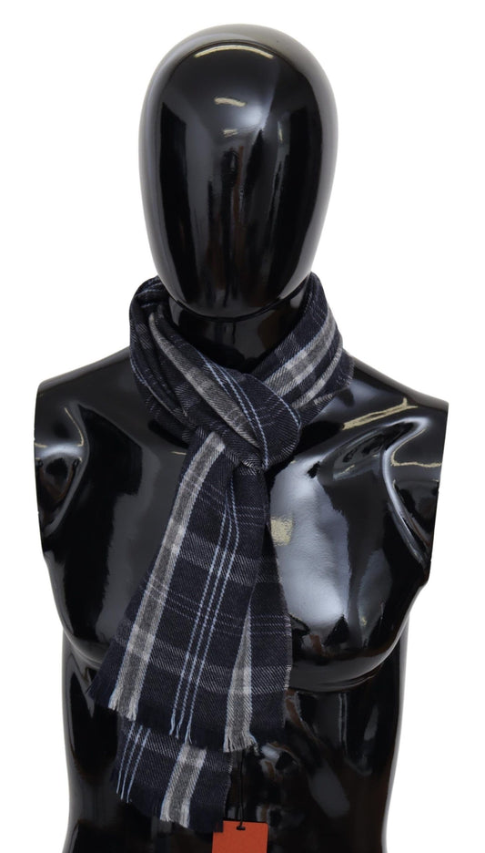 Plush Cashmere Plaid Scarf with Logo Embroidery
