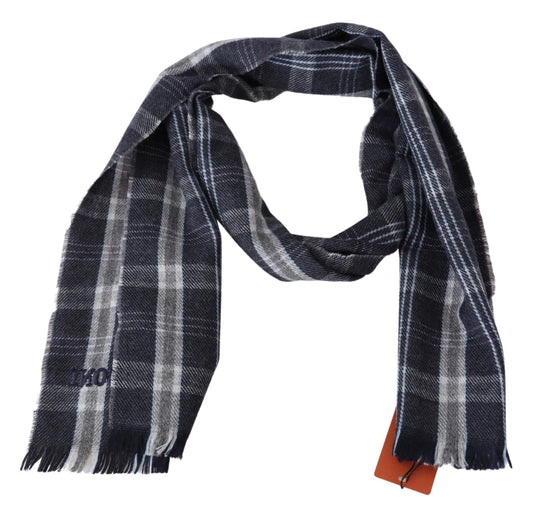 Plush Cashmere Plaid Scarf with Logo Embroidery
