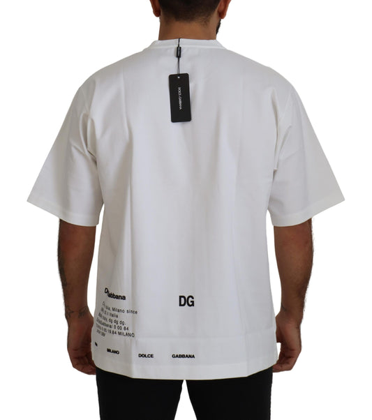 Elegant White Crewneck T-Shirt with Logo Detail