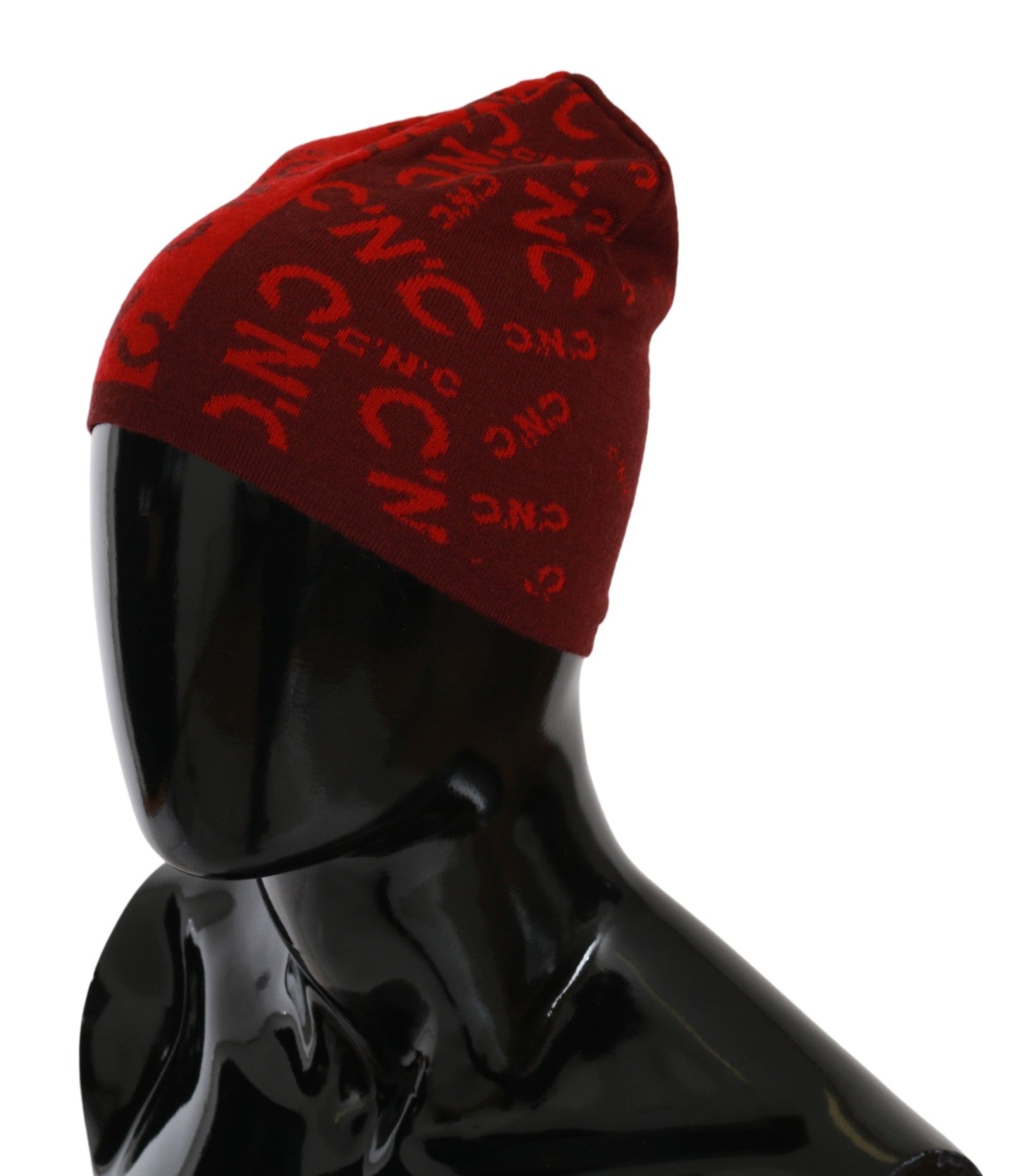 Red Wool Blend Branded Beanie Hat