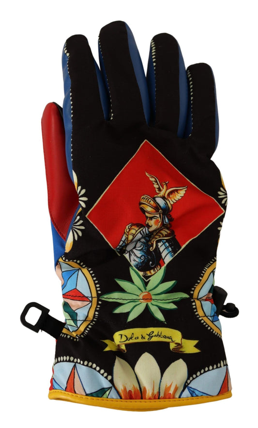 Multicolor Carretto Print Men's Casual Gloves