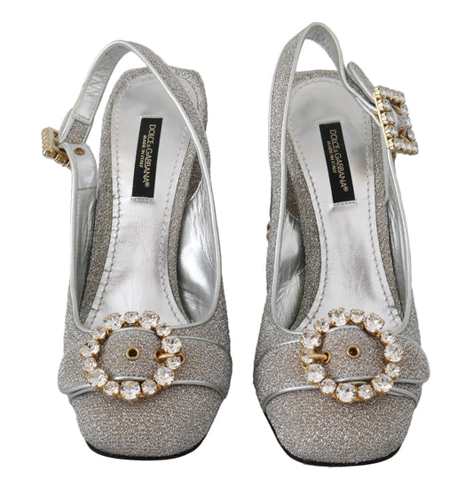 Elegant Shimmering Silver Ankle Strap Sandals