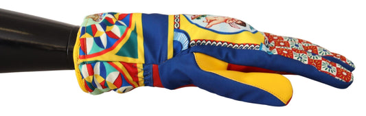 Multicolor Sicilian Print Winter Gloves