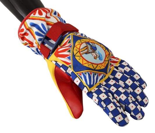 Elegant Multicolor Carretto Print Gloves