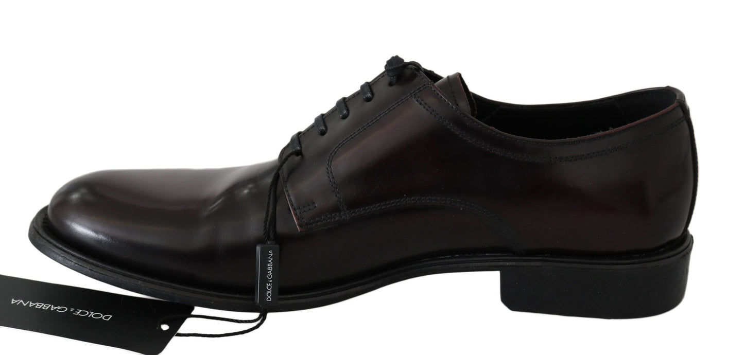 Elegant Sangria Bordeaux Leather Derby Shoes