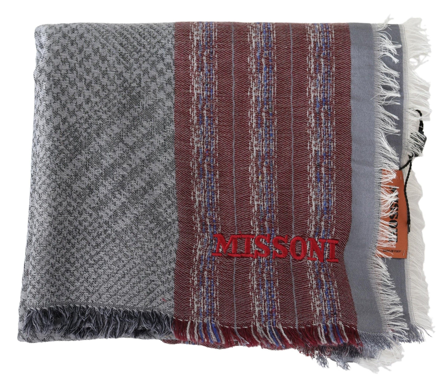 Multicolor Wool Blend Patterned Unisex Neck Wrap Scarf