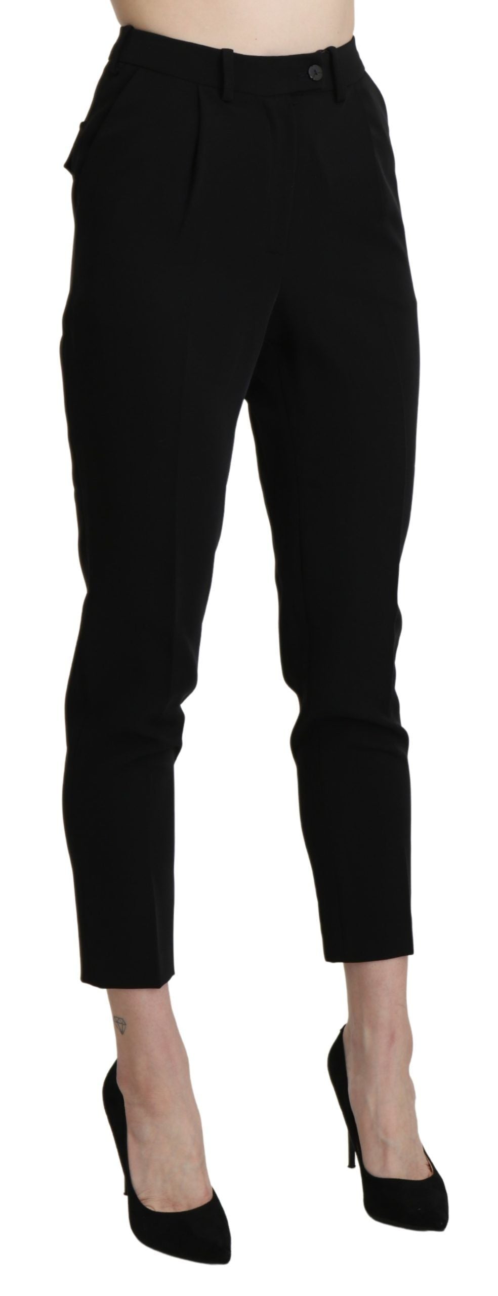 Chic High Waist Skinny Cropped Trousers