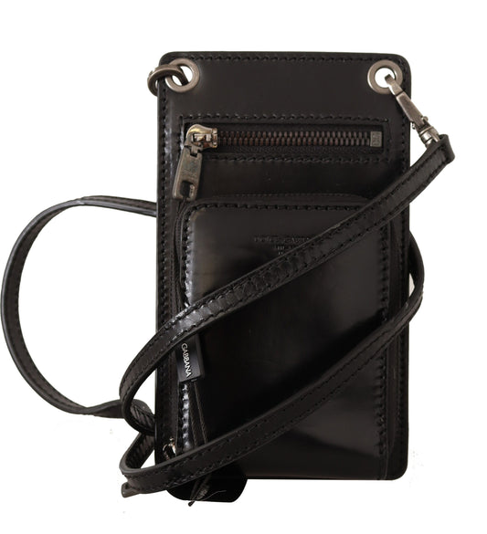 Elegant Leather Phone Wallet with Strap