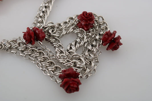 Elegant Floral Embellished Chain Belt