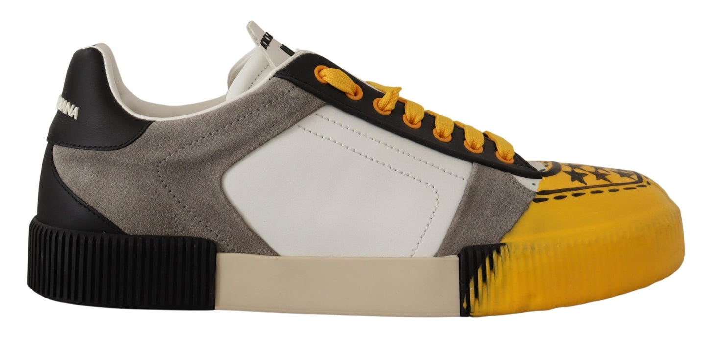 Sunshine Yellow Low Top Leather Sneakers
