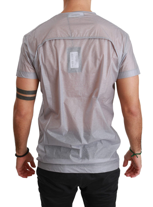 Elegant Gray Sheer T-Shirt