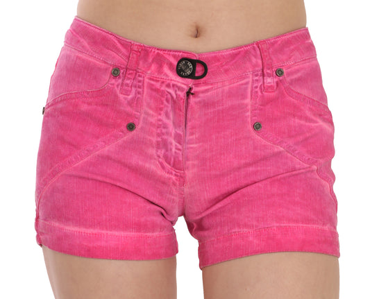 Chic Pink Mid Waist Mini Shorts