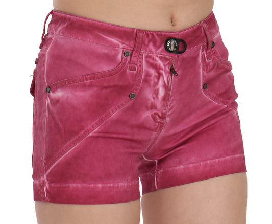 Chic Pink Washed Denim Shorts