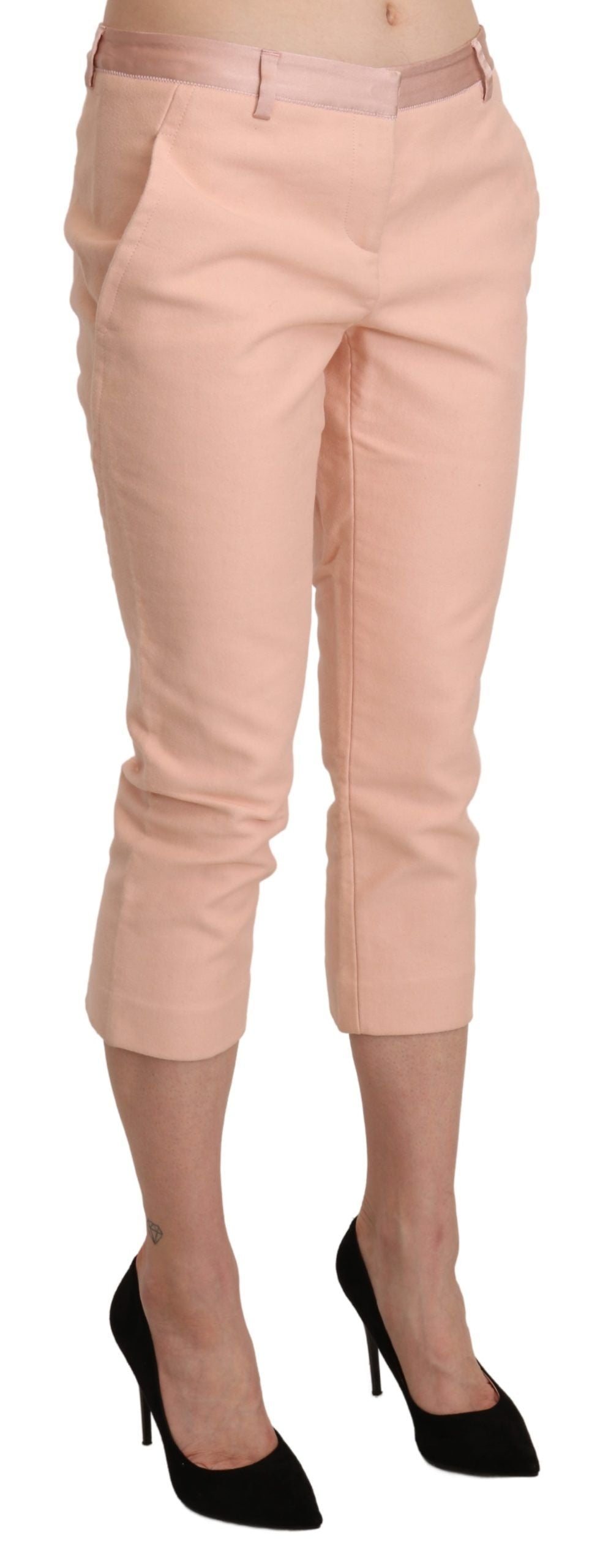 Chic Pink Skinny Capri Pants