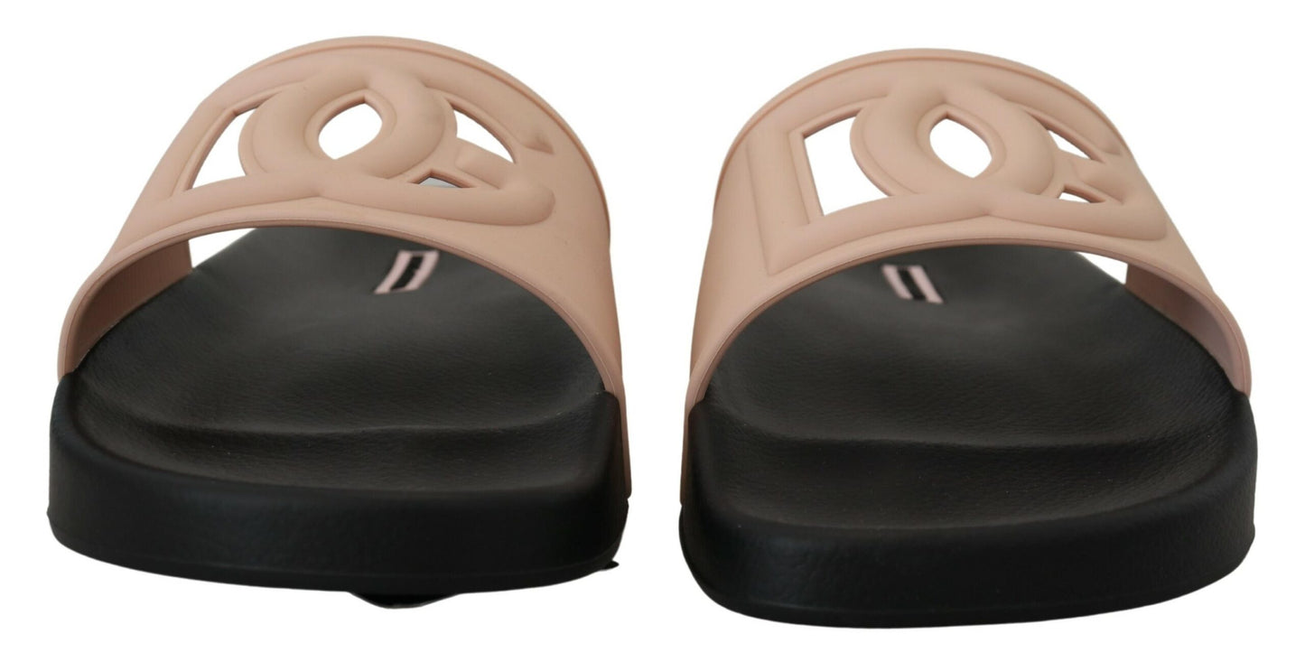 Chic Pink Slide Sandals - Authentic Italian Luxury