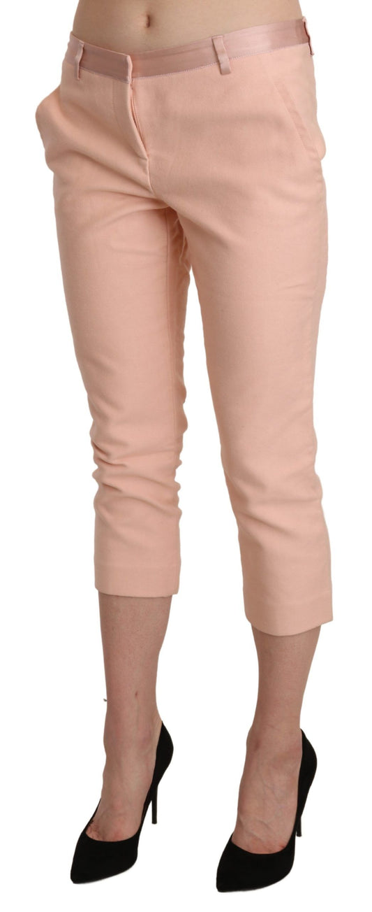 Chic Pink Skinny Capri Pants