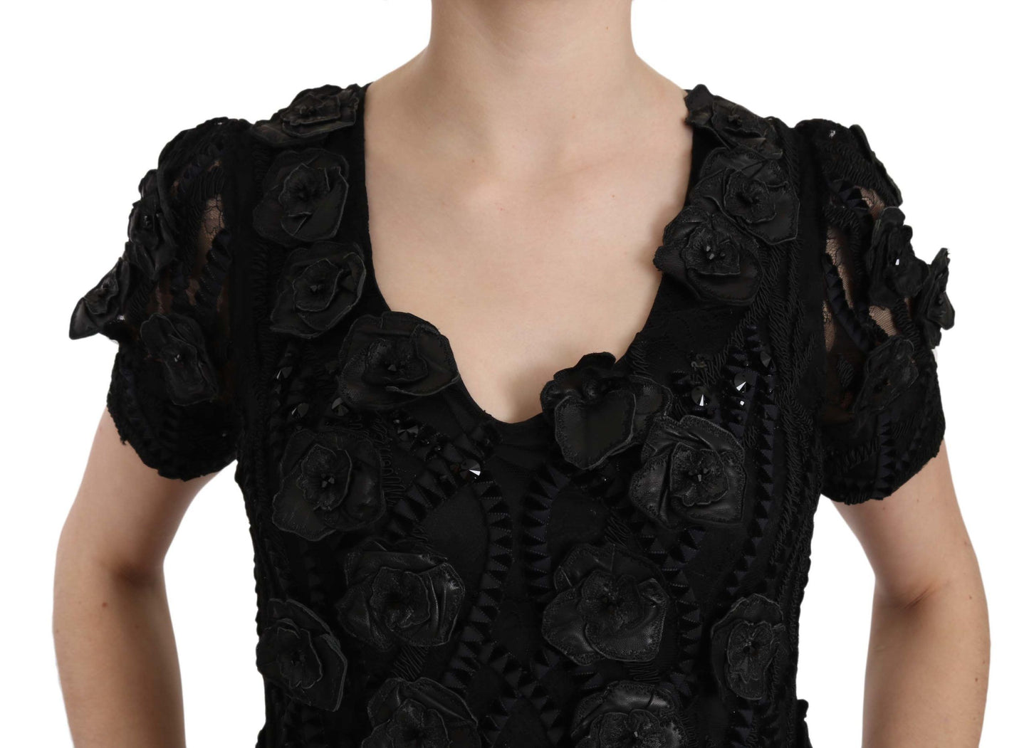 Elegant Black Sheath Silk Dress