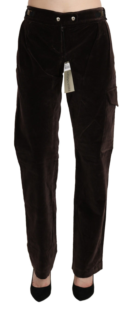 Chic High Waist Cargo Pants in Sophisticated Brown