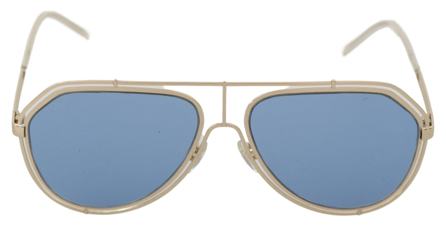 Elegant Gold Blue Men's Designer Sunglasses