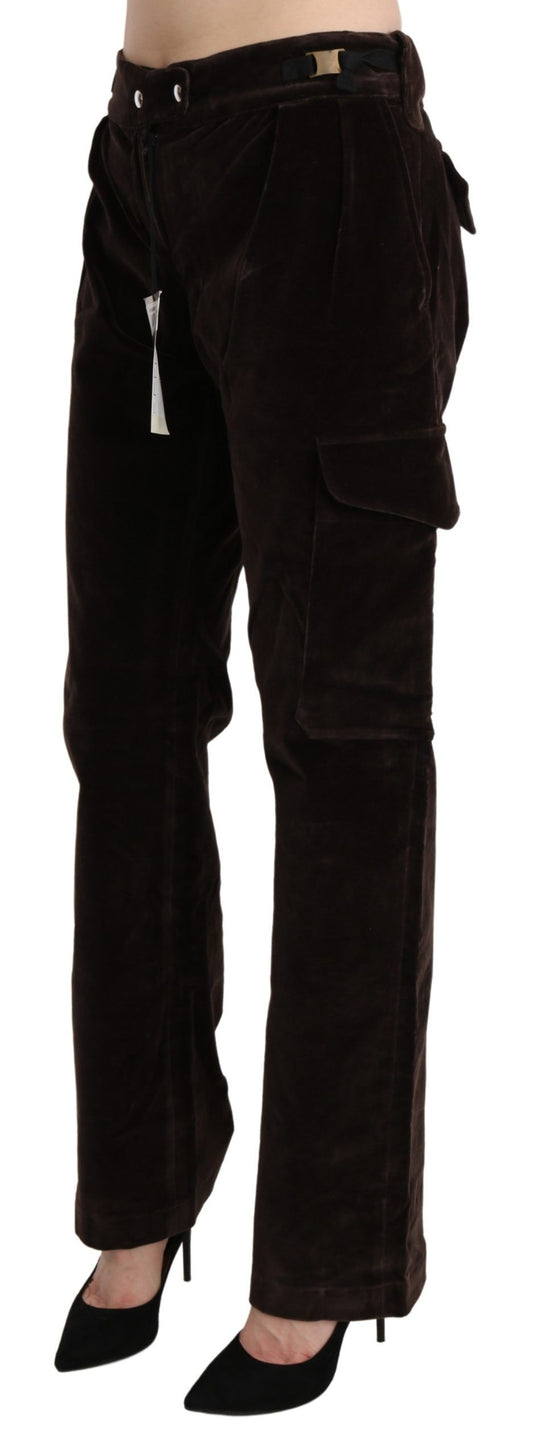 Chic High Waist Cargo Pants in Sophisticated Brown