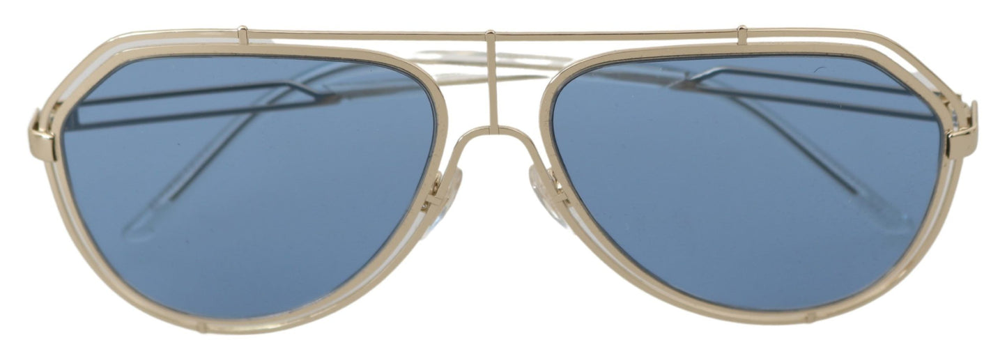 Elegant Gold Blue Men's Designer Sunglasses