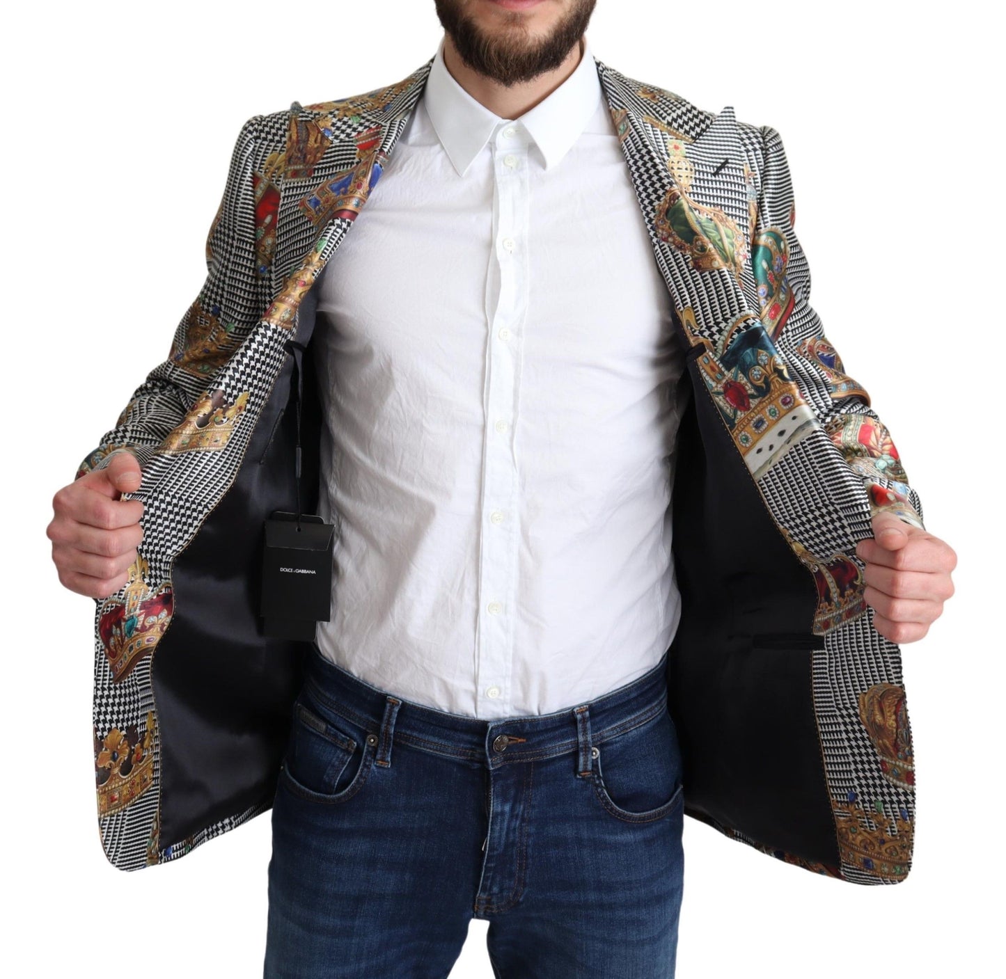 Elegant Multicolor Silk Blazer Jacket