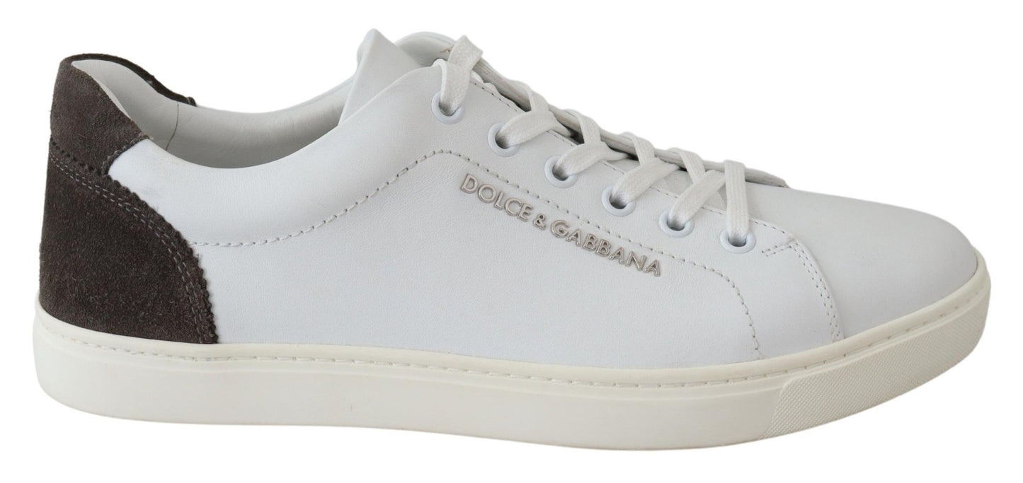 White Leather Low Top Casual Mens Sneakers Shoes