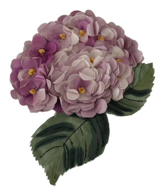 Elegant Purple Floral Silk Blend Brooch
