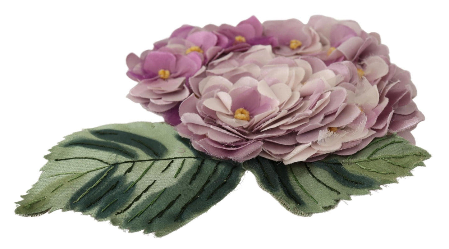 Elegant Purple Floral Silk Blend Brooch