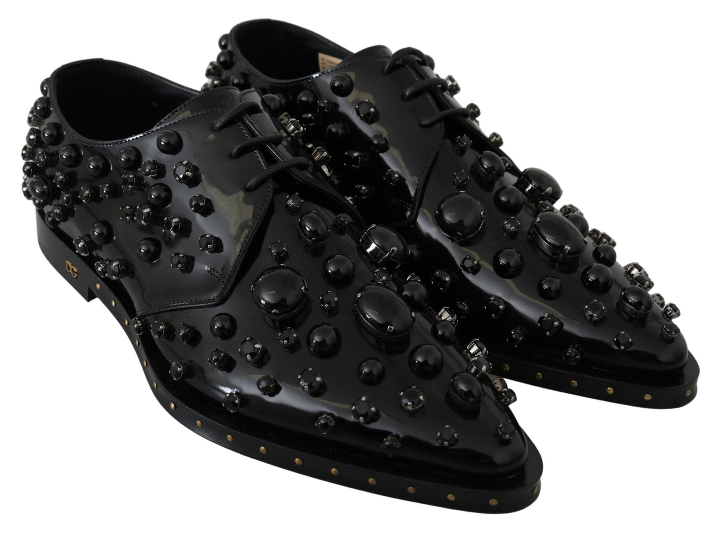 Elegant Black Dress Shoes with Crystals