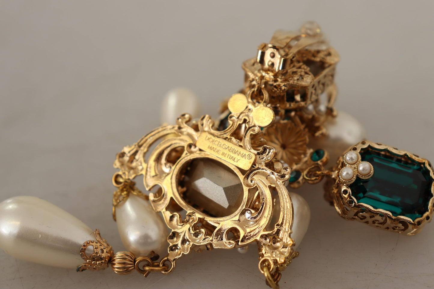 Baroque-Inspired Gold Clip-on Earrings